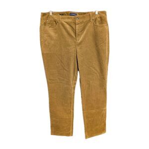 NEW Talbots Heritage Pants Women's Size 20 Plus Corduroy Straight Leg Brown NWT